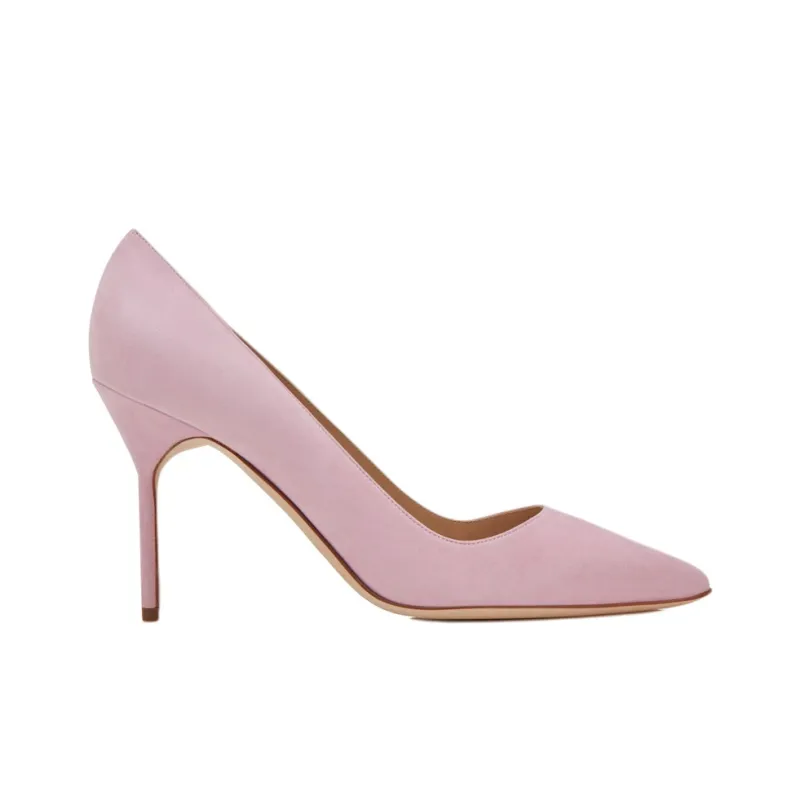 MANOLO BLAHNIK BB 90 Slim Heel High Heels 9cm Women's Pink-1