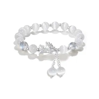 Kelanxi Glass Cat Eye Bracelets Women's