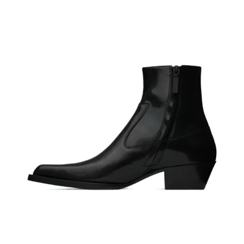 SAINT LAURENT Ankle Boots 4cm Women's Black