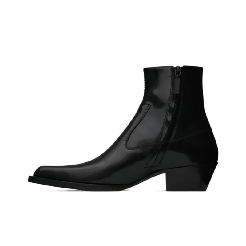 SAINT LAURENT Ankle Boots 4cm Women's Black-0