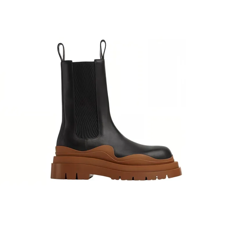 Bottega Veneta Tire Short Chelsea Boots Men's Black-1