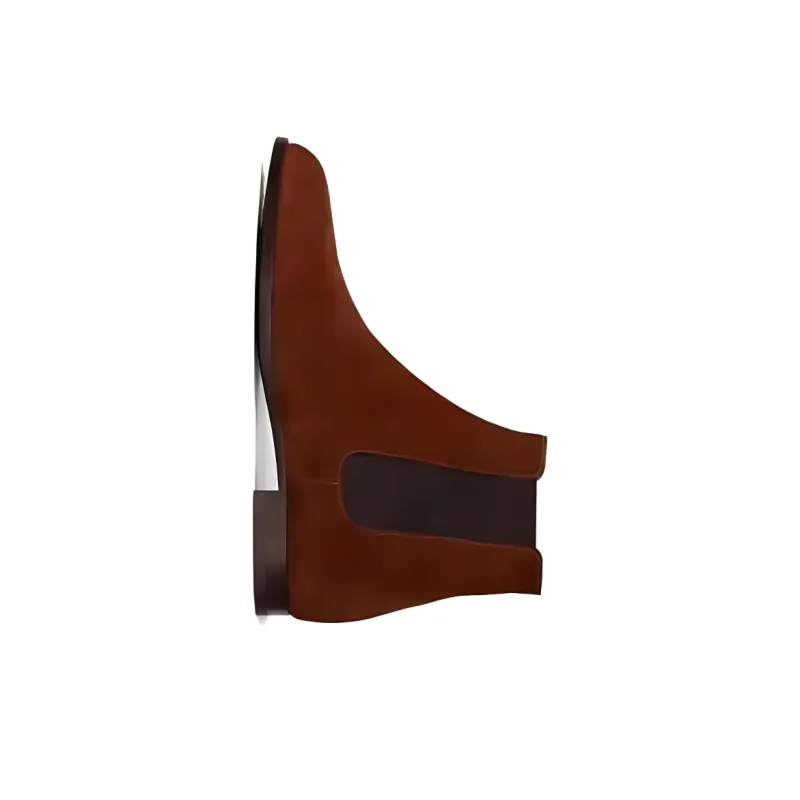 CELINE Short Chelsea Boots Men's Brown-3