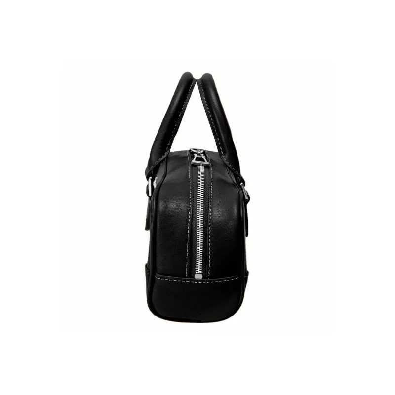 AQUASCUTUM Top Grain Cow Leather Boston Bag, Shoulder Bag, Handbag Regular Unisex Multicolor-6