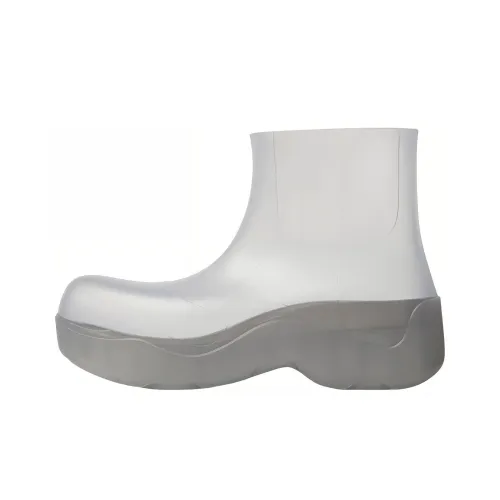 Bottega Veneta Puddle Rain Boots Ankle Boots 5.5cm Women's Silver Gray