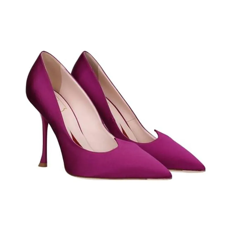 Roger Vivier Slim Heel High Heels 10cm Women's Purple-1