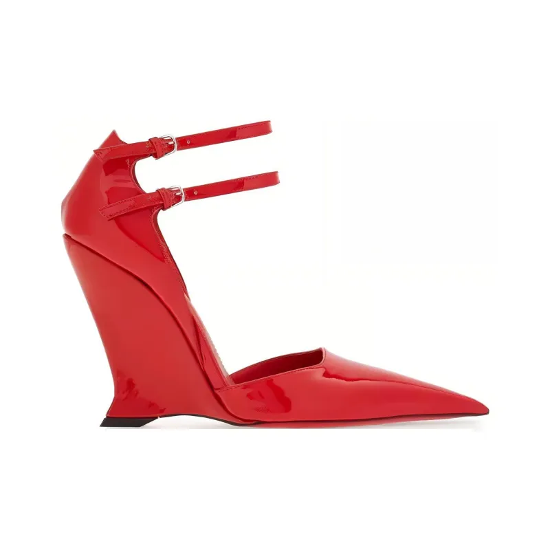 FERRAGAMO 105mm Pointed-toe High-wedge Sandals-1