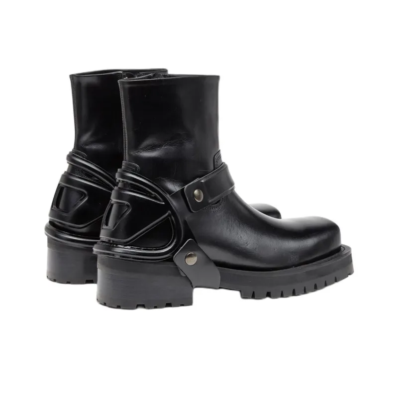 DIESEL D Texan Harness Ankle Boots Men's Black-3