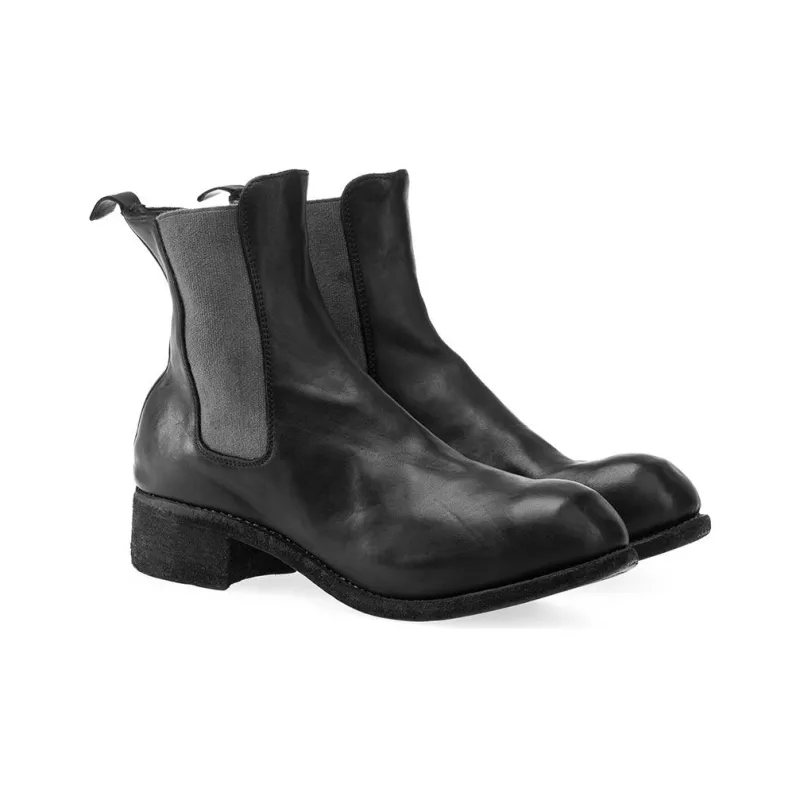 GUIDI Short Chelsea Boots Unisex Black-2
