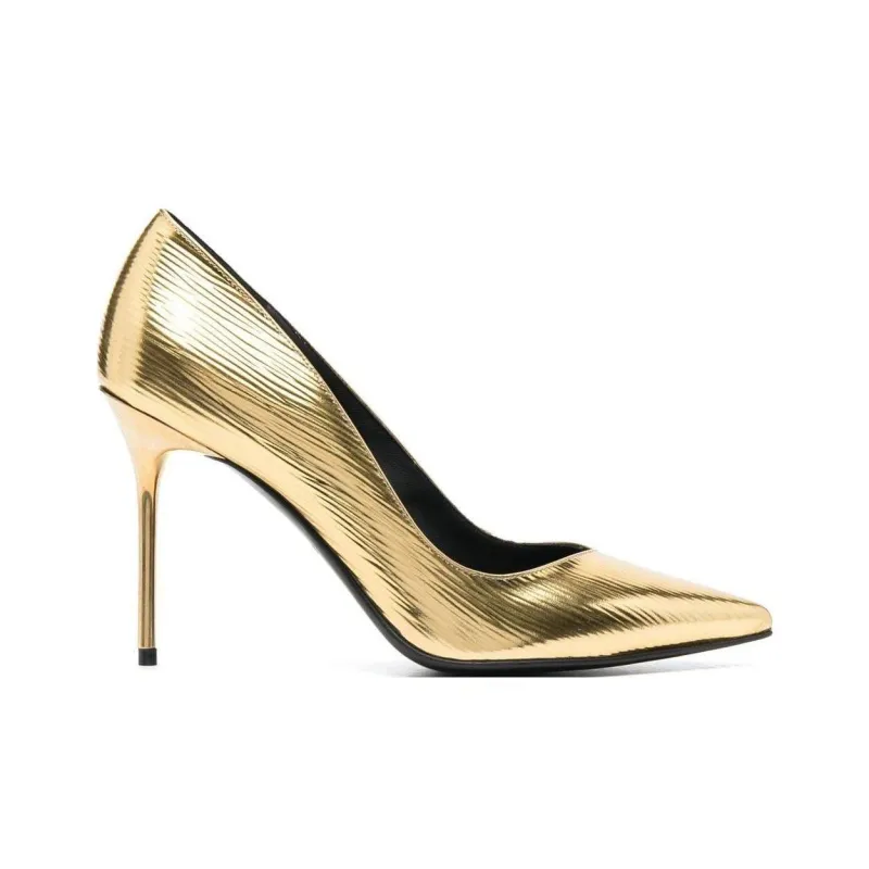 BALMAIN Slim Heel High Heels 10cm Women's Gold-1