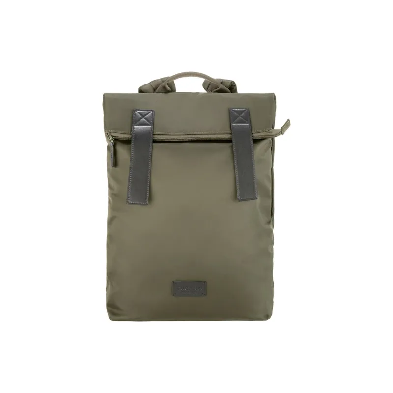 TUCANO Nylon Leather FOLD Backpack Regular Unisex Black/Olive Green-3