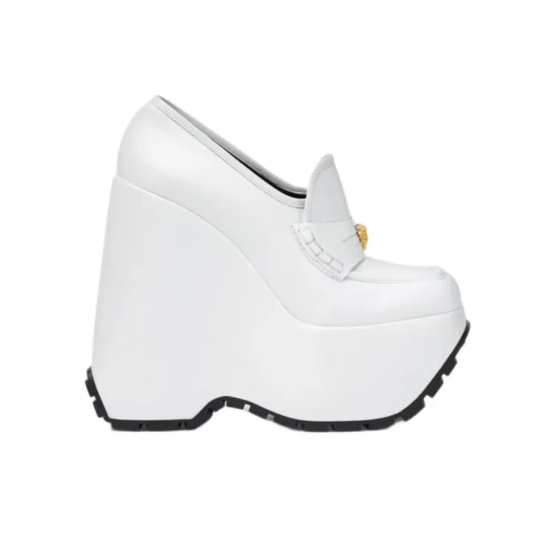 VERSACE Triplatform Loafers Women's White-1