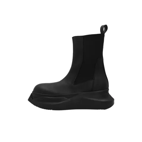 Rick Owens DRKSHDW Beatle Abstract Short Chelsea Boots Men's Black