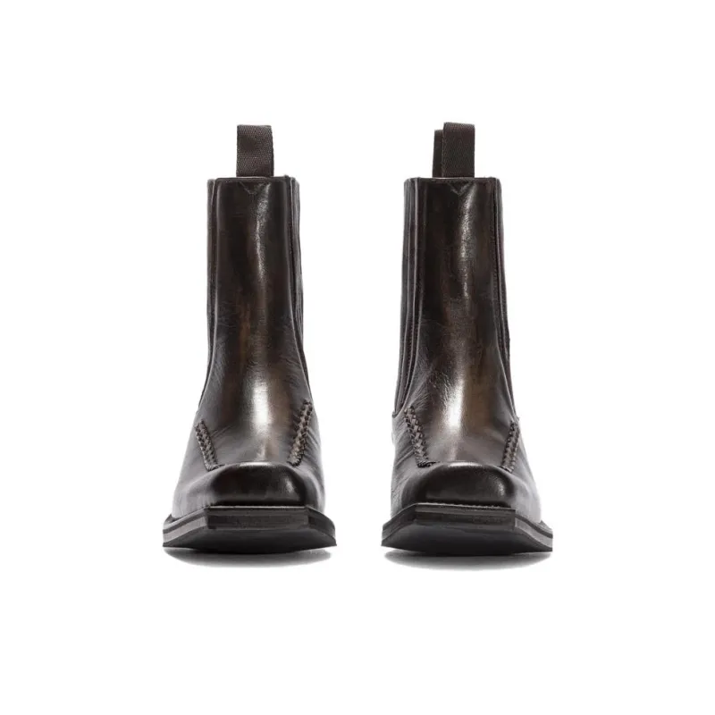 Hereu Short Chelsea Boots Women's Dark Brown-3