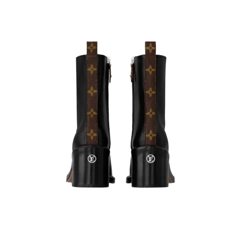 LOUIS VUITTON Jazz Ankle Boots 6cm Women's Black-3