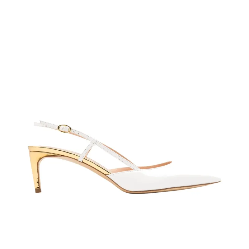 Rupert Sanderson Joyous Slim Heel High Heels 6cm Women's White-1