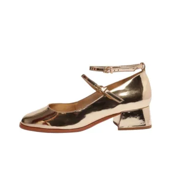 Schutz Dorothy Chunky Heel High Heels 4cm Women's Gold