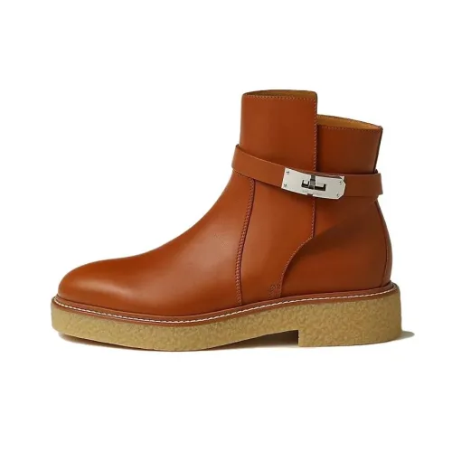 HERMES History Ankle Boots Women's Brown