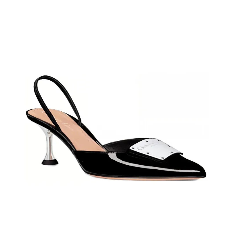 DIOR La Parisienne Dior Irregular Heel High Heels 6cm Women's Black-3
