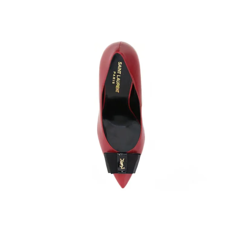 SAINT LAURENT Anais Cone Heel High Heels Women's Vibrant Red-3