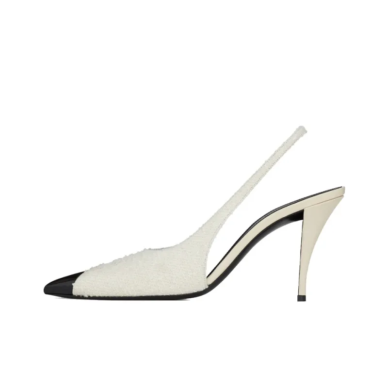 SAINT LAURENT Vesper Slim Heel High Heels 9cm Women's White-0