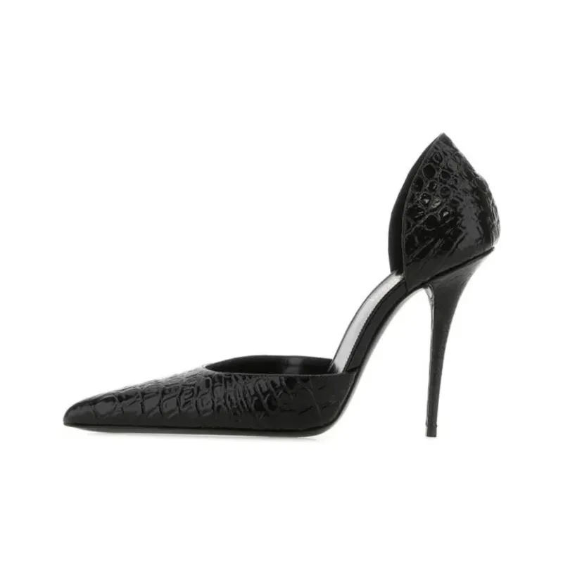 SAINT LAURENT Kayla 110 Slim Heel High Heels 11cm Women's Black-0