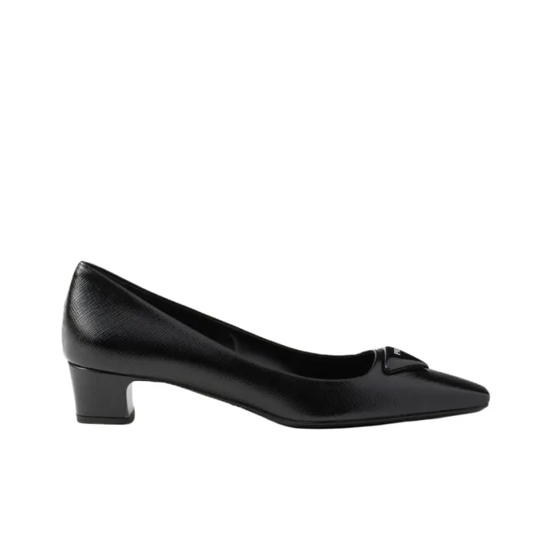 PRADA Block Heel High Heels 3.5cm Women's Black-1