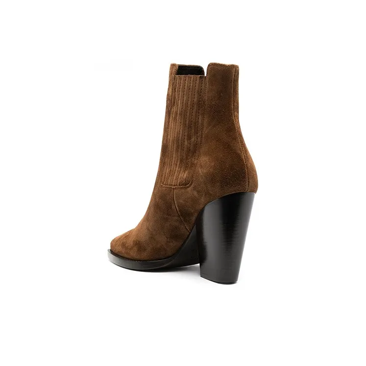 SAINT LAURENT Theo Chunky-heel Ankle Boots-2