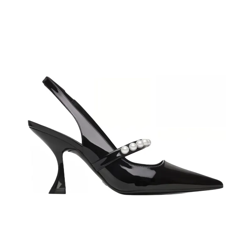 Stuart Weitzman/SW GOLDIE XCURVE 85 SLINGBACK Slim Heel High Heels 8.5cm Women's Black-1