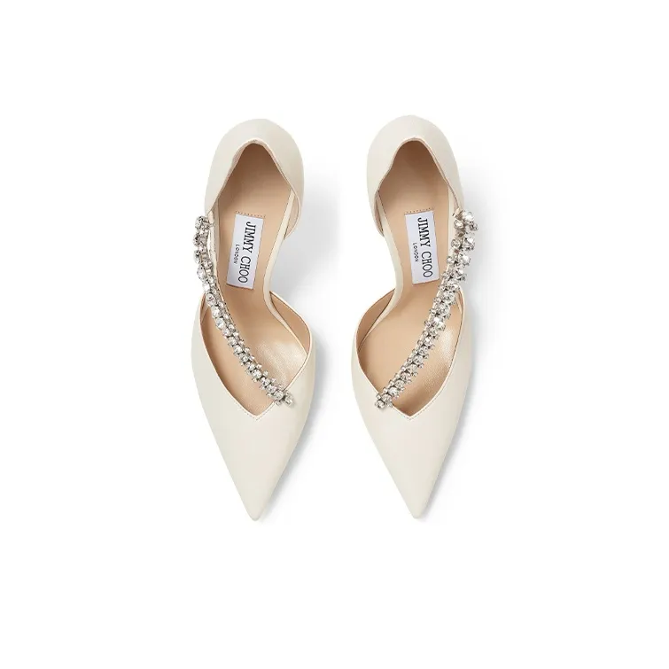 Jimmy Choo Bee Slim Heel High Heels 10cm Women's White-3