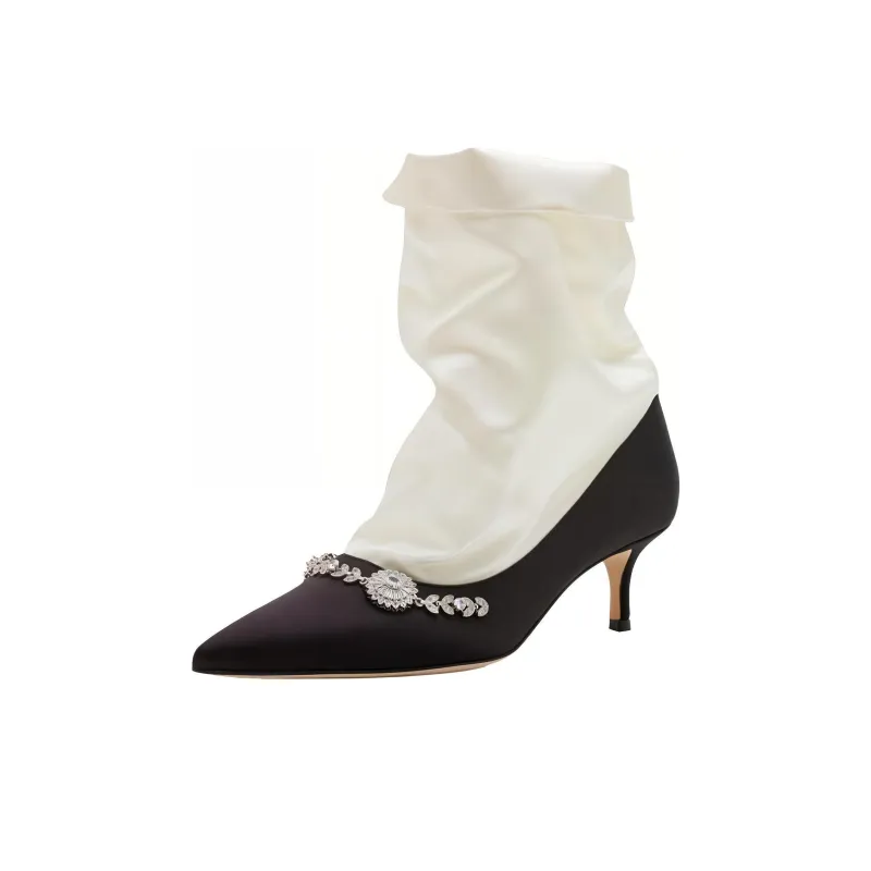 MANOLO BLAHNIK Lamik Ankle Boots 5cm Women's Black-4