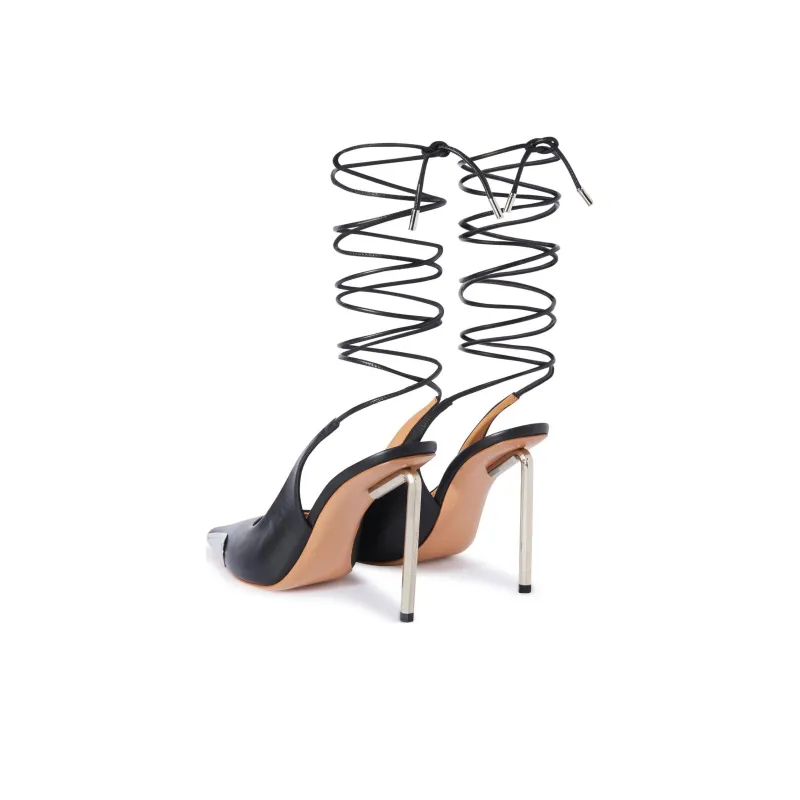 OFF-WHITE Allenframe Lace-up Leather Pumps-3