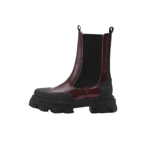 GANNI Chelsea Boots Women's Burgundy