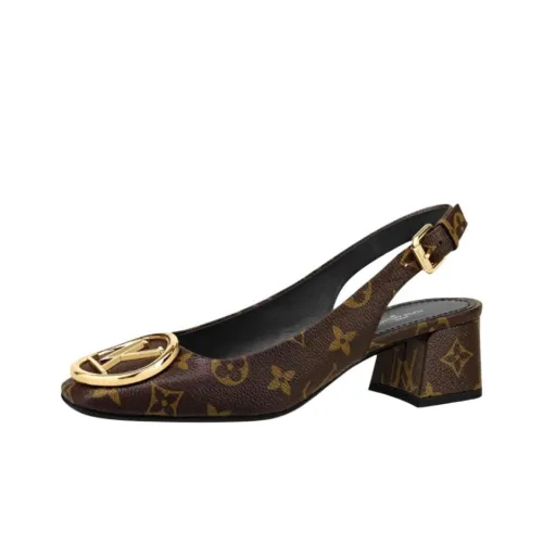 LOUIS VUITTON Madeleine Monogram Chunky Heel High Heels 4.5cm Women's Monogram Color