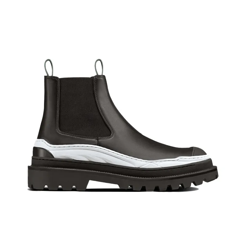 Sacai x DIOR Ankle Length Chelsea Boots Men's Black-1