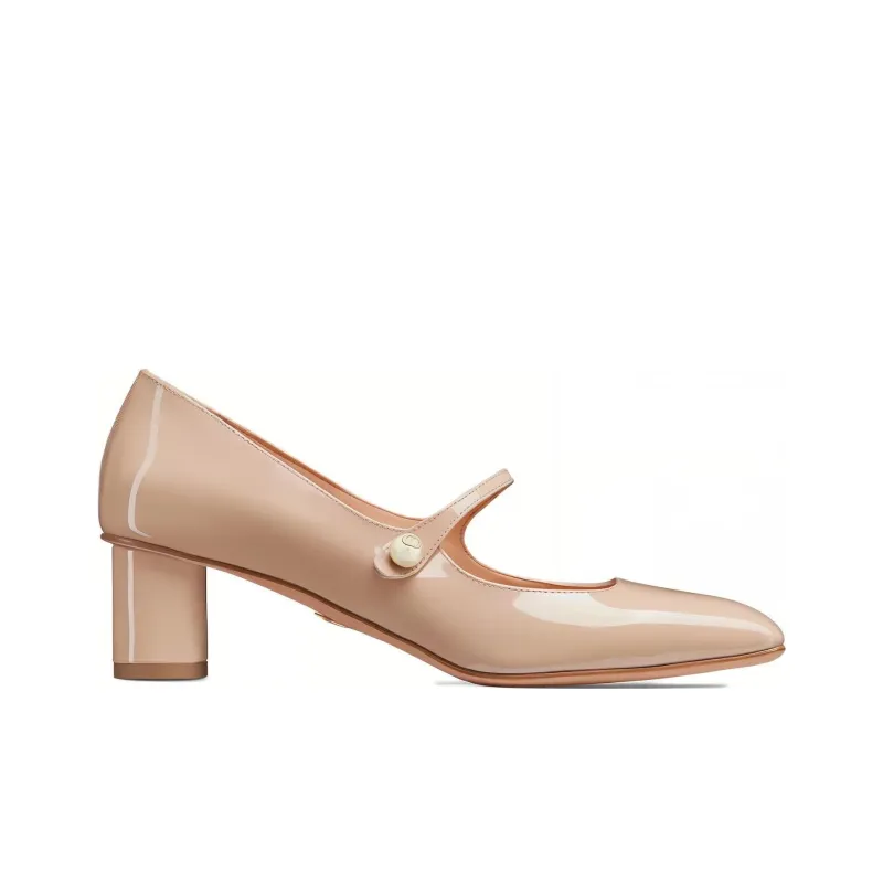 DIOR Jolie Dior Chunky Heel High Heels 5cm Women's Pink-1