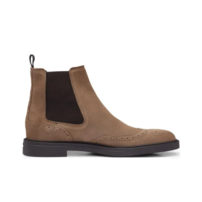 HUGO BOSS Short Chelsea Boots Men's Light Brown-1