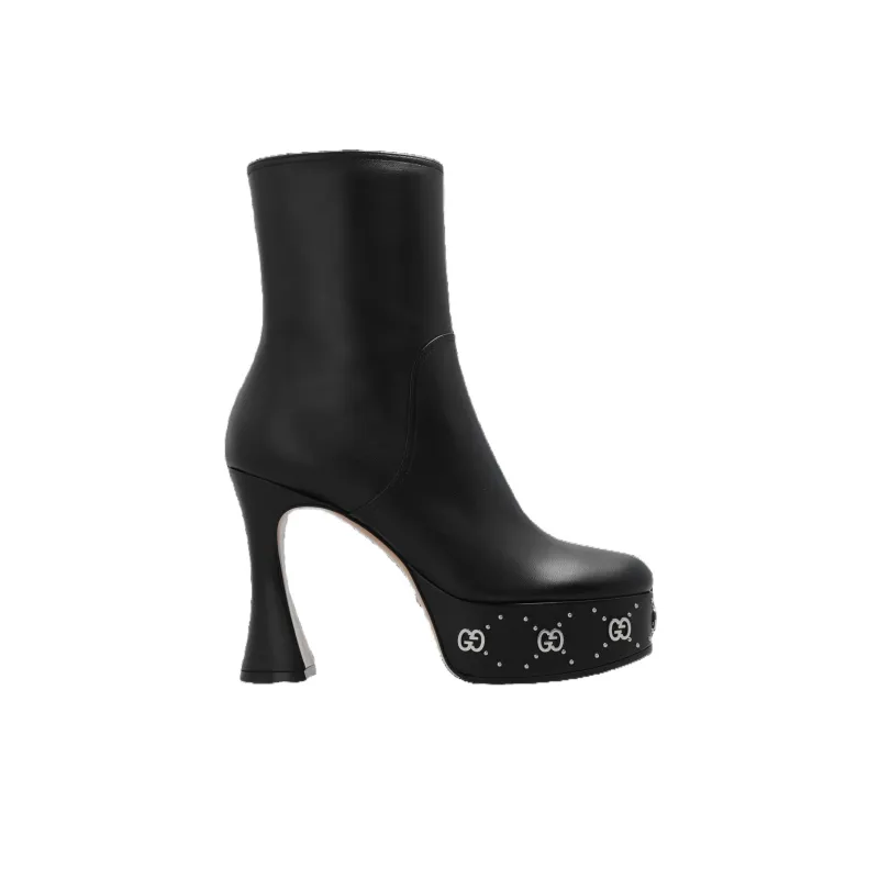 GUCCI Interlocking G Leather Boots-1