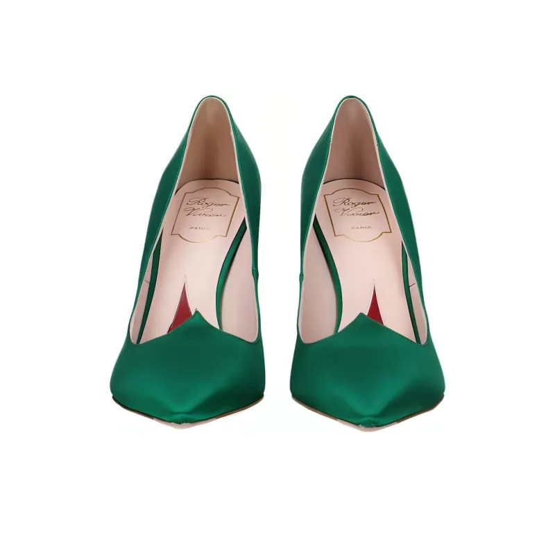 Roger Vivier I Love Vivier Slim Heel High Heels 10cm Women's Green-3
