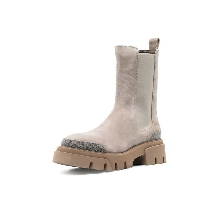 Brunello Cucinelli Chelsea Boots Women's Gray-1