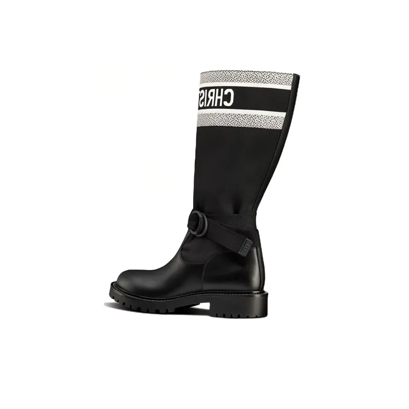 DIOR D-Major Knee-high Boots Women's Black-0