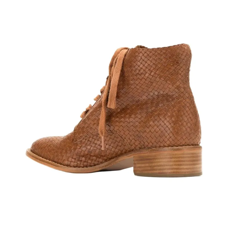 Sarah Chofakian Tresse Ankle Boots Women's Light Brown-3