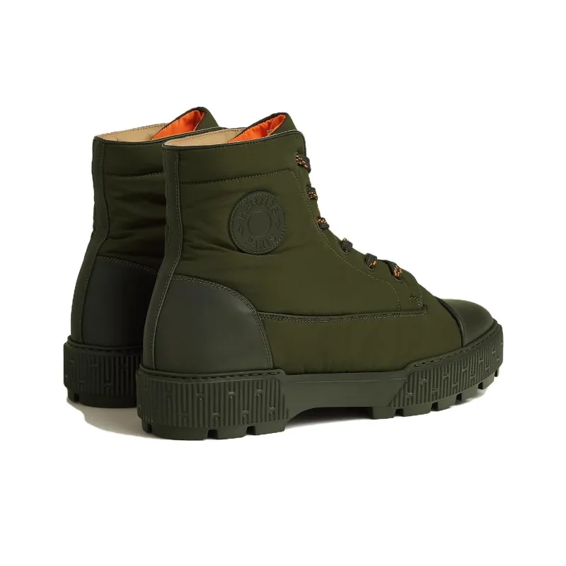 HERMES Fresh Ankle Boots Men's Forest Green-2