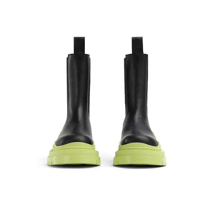 Bottega Veneta Short Chelsea Boots Men's Black Green-3