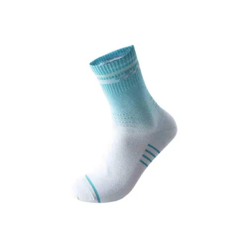 Anta Running Collection Mid Calf Socks Unisex 1 Pack Ocean Green