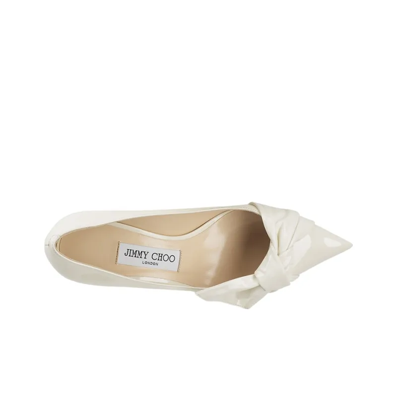 Jimmy Choo Elinor Spool Heel High Heels 4.5cm Women's White-4