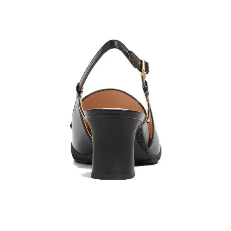 COACH Nikola Chunky Heel High Heels 5.5cm Women's Black-4