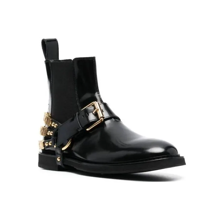 MOSCHINO Stivali Nero Short Chelsea Boots Men's Black-2