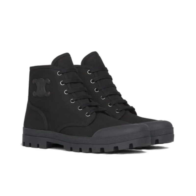 CELINE Patapans Ankle Boots Women's Black-4