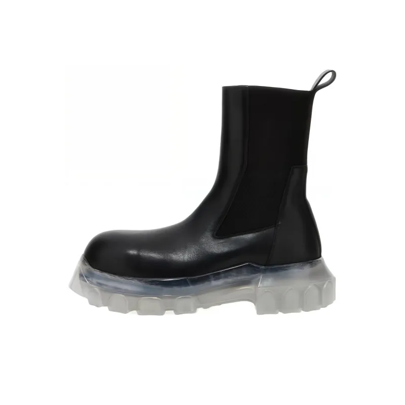 RICK OWENS Beatle Bozo Leather Ankle Boots-0