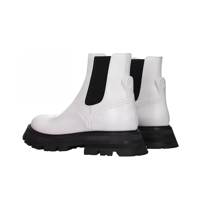 Alexander McQueen Wander Chelsea Boots 'White Black' Women's-2